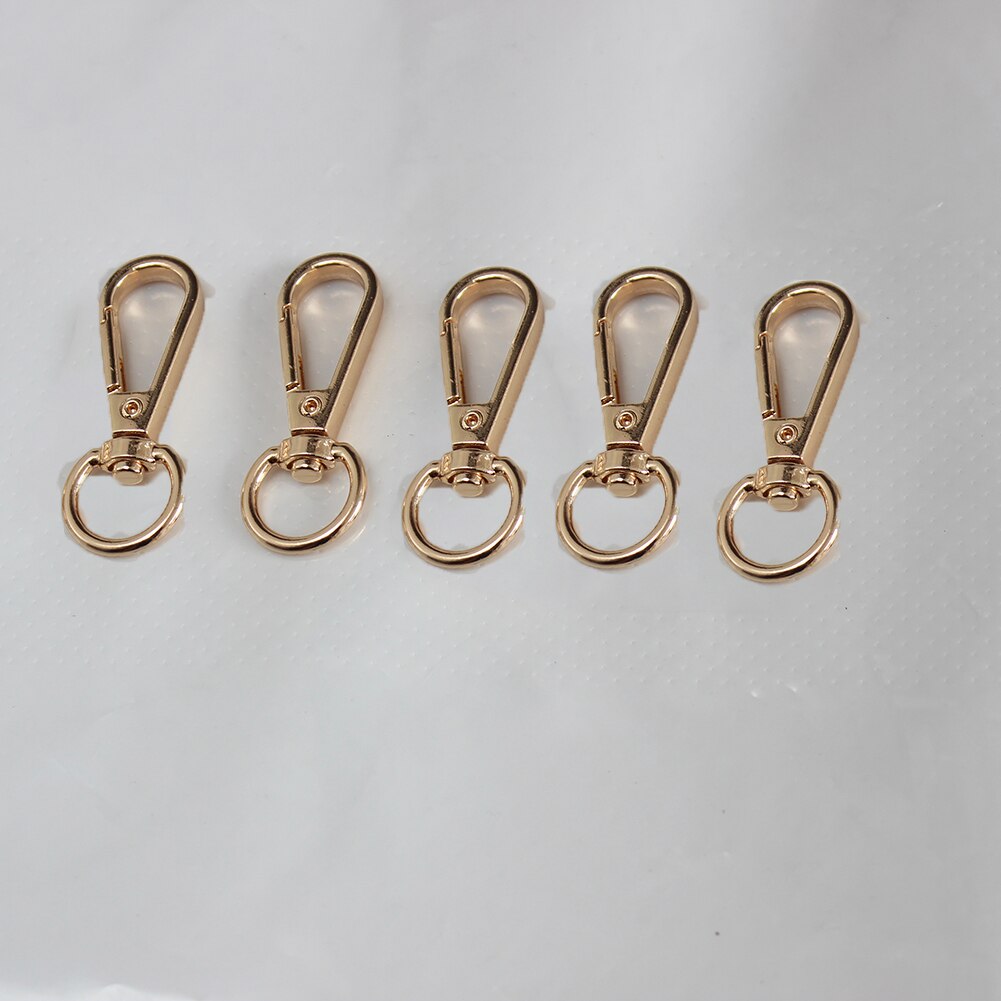 5Pcs 4 Sizes Metal Swivel Trigger Lobster Clasps For Bag Hook Key Chain DIY Zinc Alloy Gold Silver Belt Buckle Bag Accessories: gold M