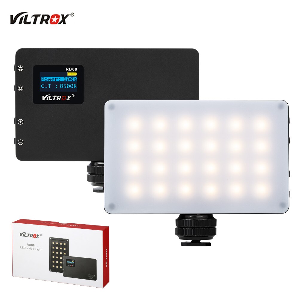 Viltrox RB08 Bi-Kleur 2500K-8500K Mini Video Led Light Draagbare Vullen Licht Ingebouwde batterij Voor Camera Telefoon Schieten Studio