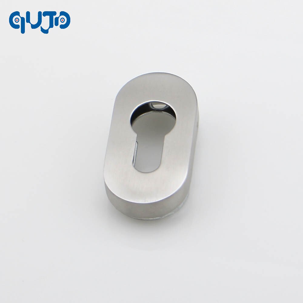2pieces Escutcheon PZ Euro Profile Oval Rose Satin Stainless Steel Cylinder Escutcheon Cover Plate Set