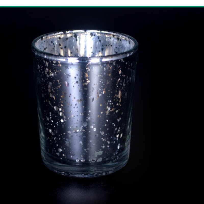 Taza vacía para hacer velas, material de fabricación de jarra de vela con cubierta de hierro, bowknot, de mano, velas de cera de soja: 7.3x8cm silver cup