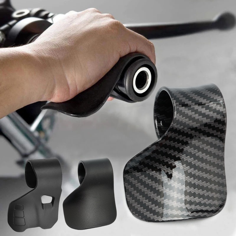 Manopole universali per acceleratore per moto in fibra di carbonio Cruise Control Manubrio Clip per assistente Poggiapolsi Accessori per moto