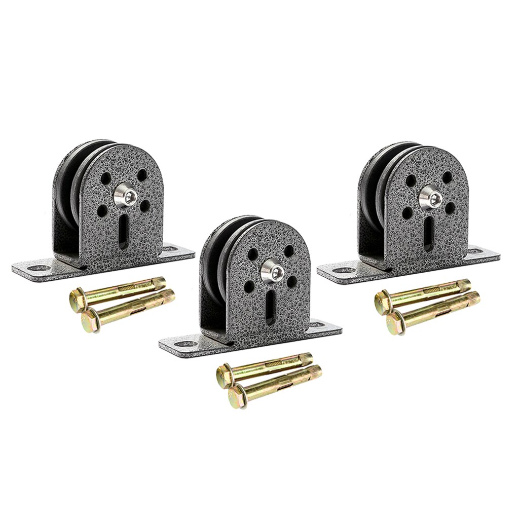 3pcs Fixed Pulley Block 661lbs Cable Machine Single Wheel Swivel Pulleys 300kg