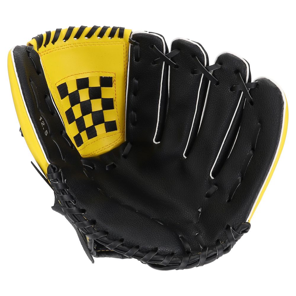 1Pc Honkbal Handschoen Softbal Sport Handschoen Beschermende Handschoen (Geel Zwart)