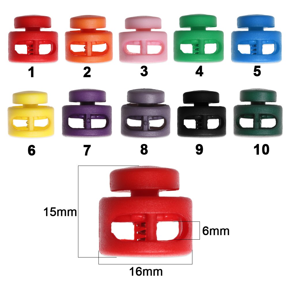 20pz Multi-colori di Plastica Fermacorda E Ganci di Blocco del Cavo 6 millimetri Doppio Foro fagiolo alternare clip di Abbigliamento FAI DA TE Merletto di Abbigliamento Sportivo accessori