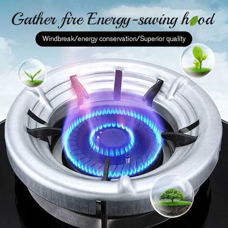 Roestvrij Ijzer Vuur Fornuis Deksel Energiebesparing Gas Kap Winddicht Verzamelen Fire Voor Keuken Knuffel-Aanbiedingen