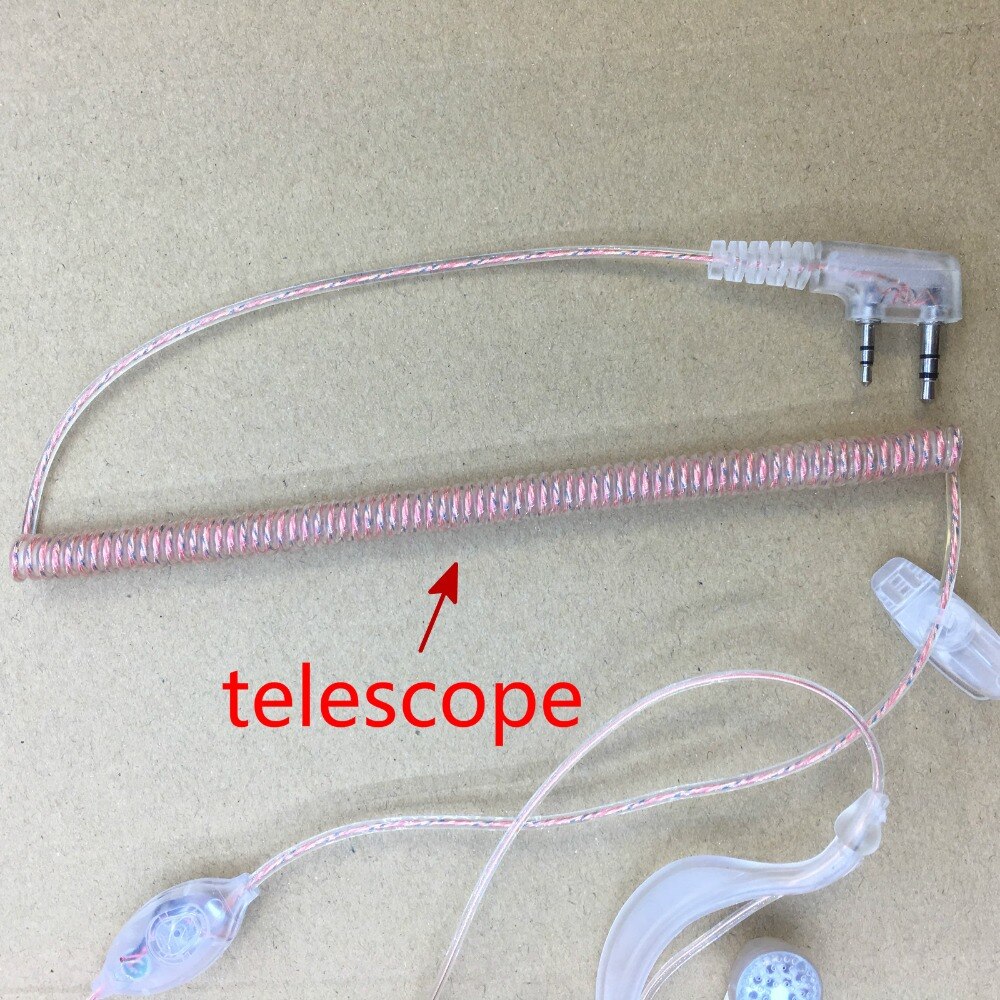 honghuismart transparent telescope headphone K plug for Kenwood Baofeng BF-UV5R,888S,Puxing,Quansheng,Wouxun etc walkie talkie