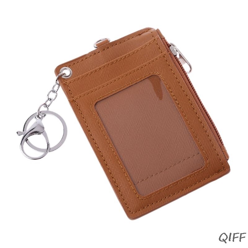 Porte-carte d'identité en cuir Portable, porte-Badge de crédit, porte-monnaie, portefeuille, porte-clés: BN
