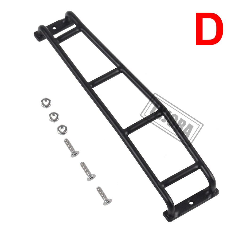Injora 1 stk lige/buet metal sort stige trapper til 1:10 rc sten crawler traxxas trx 4 aksial scx 10 90046 d90: D