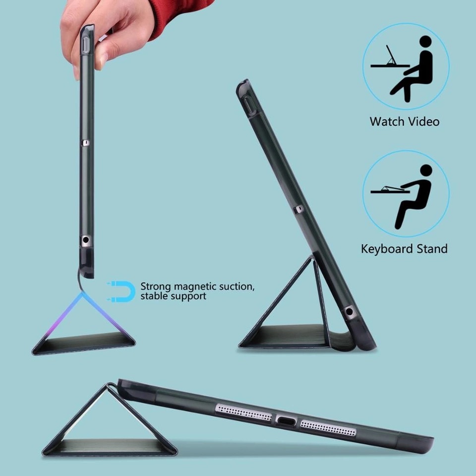 Taske til ipad 10.2 7th generation ultra slim læder taske stander smart cover til ipad mini 5 air 3 smart tpu cover