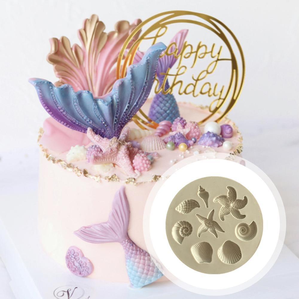 1Pc Schelp Schelp Siliconen Cake Mallen Diy Fondant Taart Decoreren Gereedschappen Gumpaste Chocolade Snoep Zeep Klei Mallen