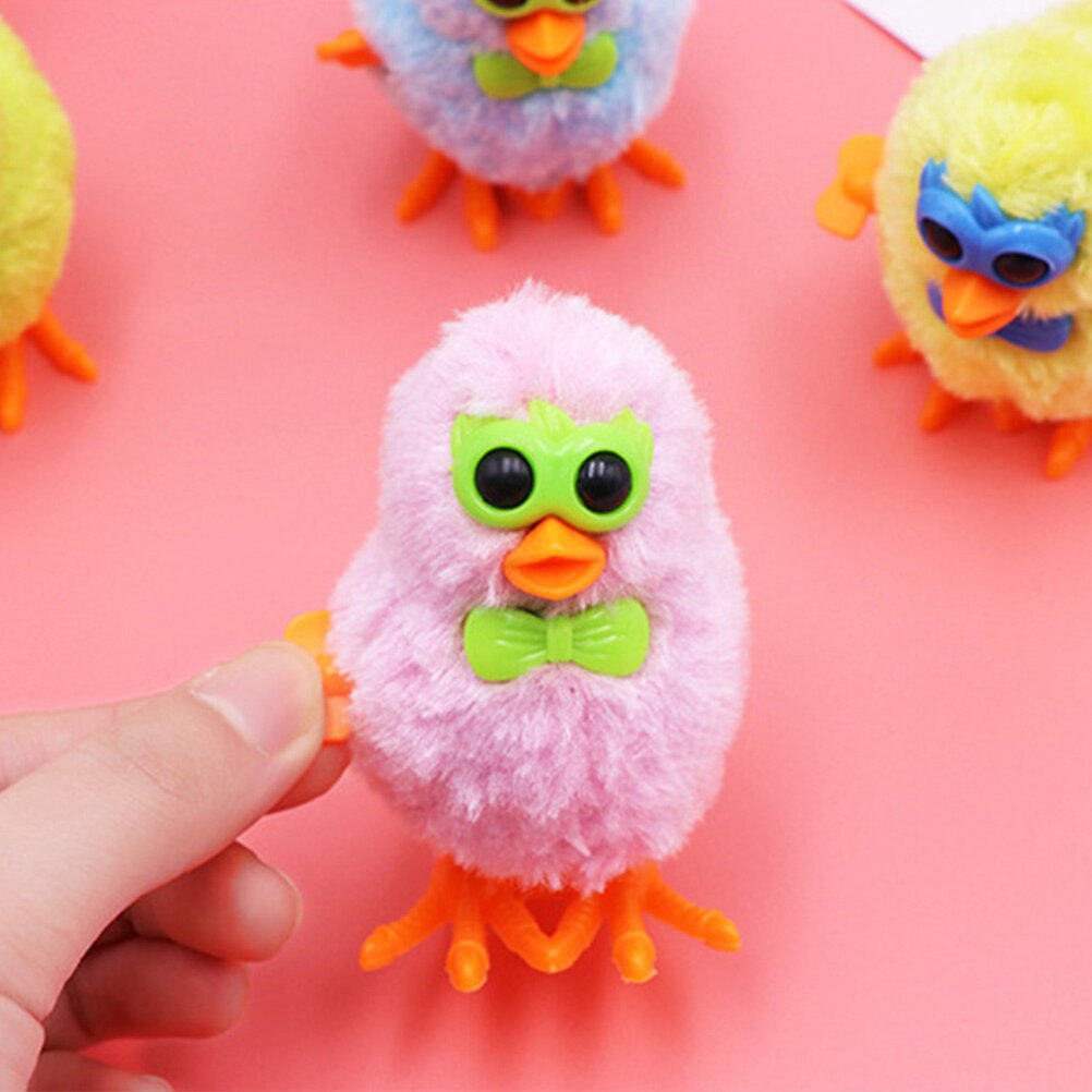 5pcs Wind-Up Jumping Chick Novelty Toys Animal Wind-up Plaything Random Color