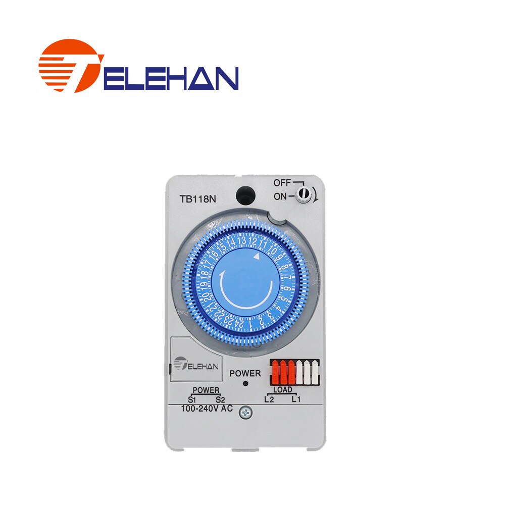 TELEHAN 24h Timer Relay, TB-118 24 hours Built-in rechargeable battery, 220V 24h timer switch, 24 hours mechanical timer: Default Title