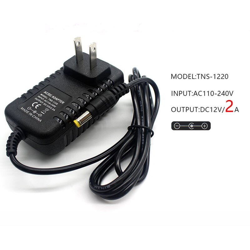 Ac/Dc 12V 2A 24W Voeding Adapter Transformator Voor 5050 3528 Led Strip Licht Us Plug