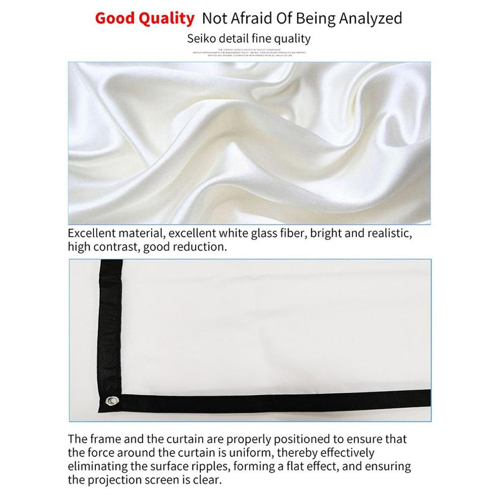 16:9 HD Projector Screen Simple Folding Soft Polyester Spandex Projector Curtain For Home Office Movie Game Theater
