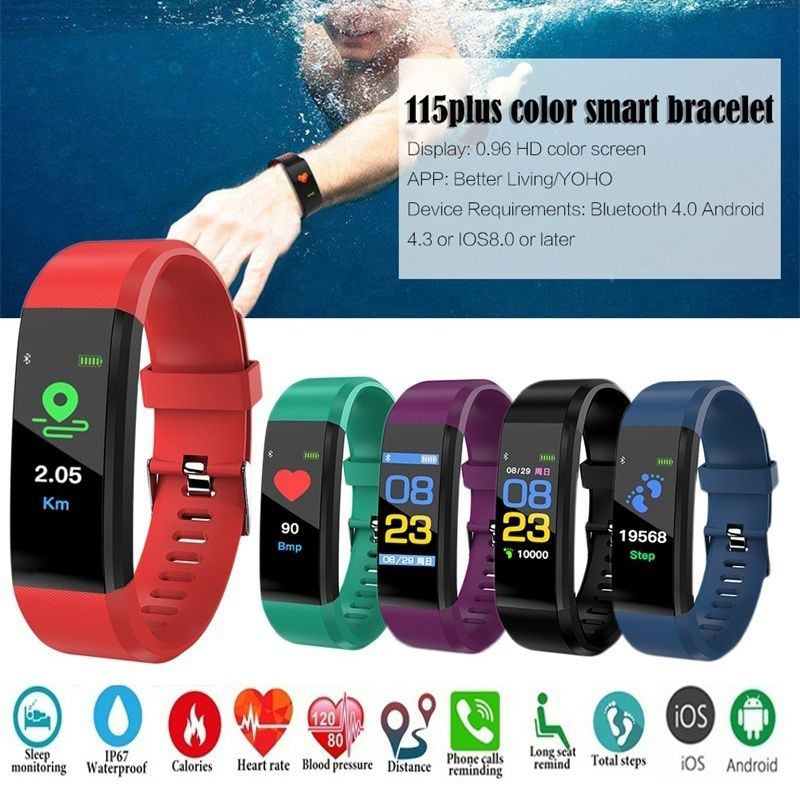Waterdichte Smart Armband Horloge Bloeddruk Monitoring Hartslag Monitoring Smart Polsband Fitness Band