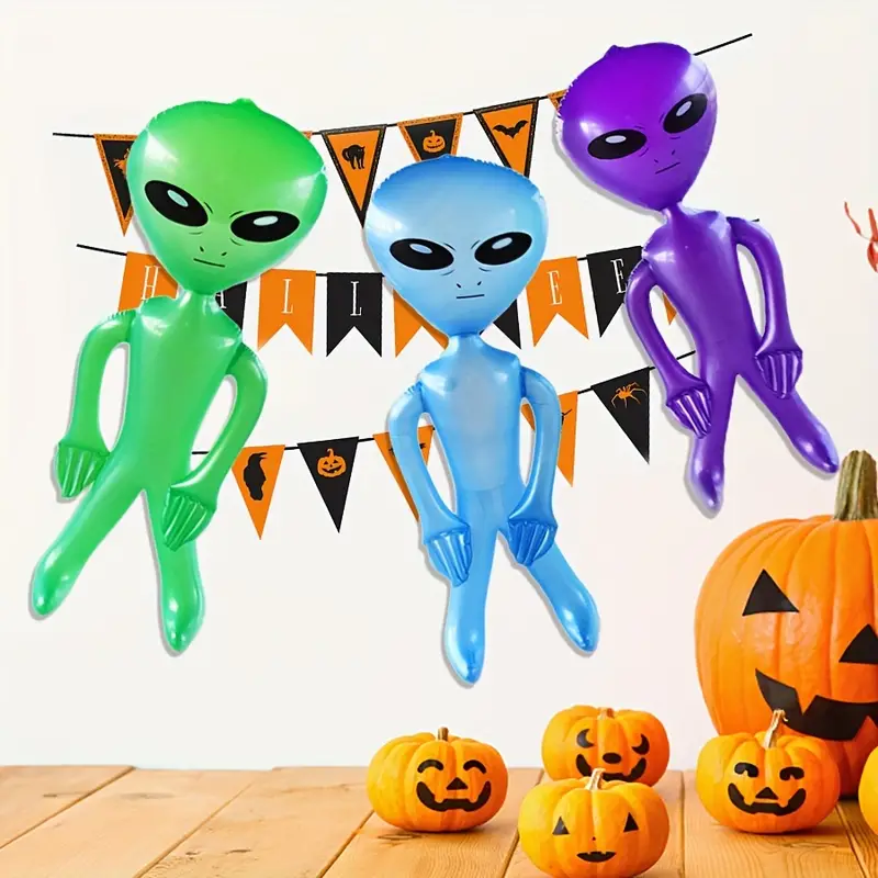 Cross-border spot inflatable alien doll, Halloween bar decoration toy, cartoon air model inflatable alien