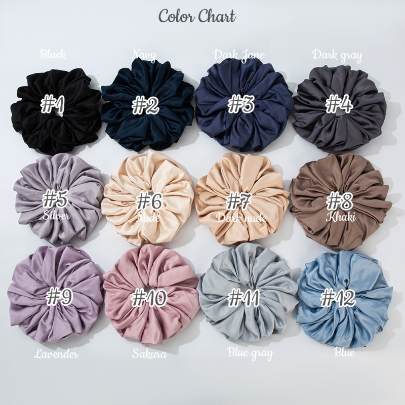 Grandes scrunchies de cetim oversized jumbo scrunchy dormir gigante muçulmano elástico volumizing puro costura laço de cabelo scrunchie
