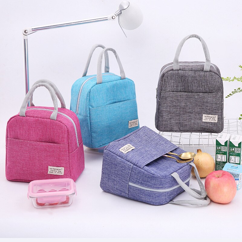 Cation Women Portable Lunch Bags Waterproof Zippe Student Bento Box Thermo Office School Picnic Cooler Handbag