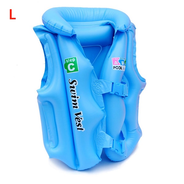 Kinderen Zwemmen Opblaasbare Zwembaden Vest Verstelbare PVC Kids 'Drijft Baby Water fun speelgoed Badpak Kinderen Water Speelgoed: Blue L