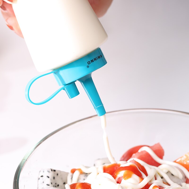Aminno squeeze dispenser flaskor 400ml salladsdressing ketchup hälsosam pe plast kökskrydda verktyg