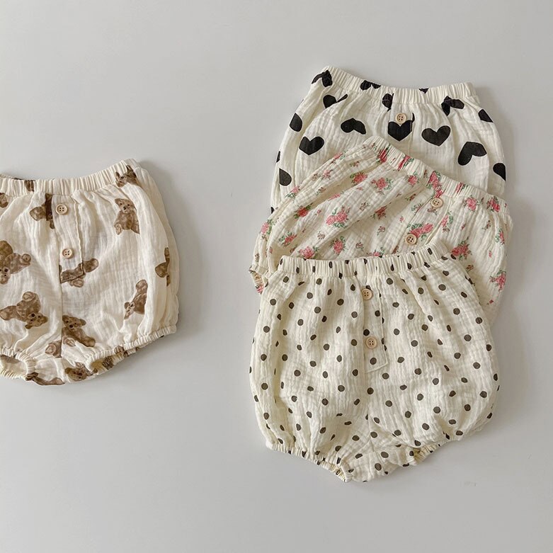 2022 letnie nowe dziecięce śliczne spodnie Pp śliczne nadruk niedźwiedzia dziecięce spodenki chłopięce modne spodenki dziecięce kropka luźne krótkie spodenki malucha