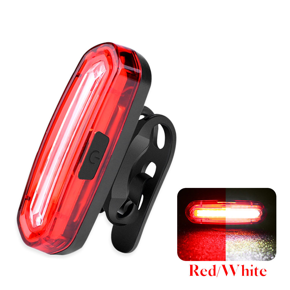 Luz trasera de bicicleta de carretera MTB, luz trasera de bicicleta LED recargable por USB, luces traseras de advertencia de bicicleta fáciles de instalar para seguridad de conducción nocturna: Rojo