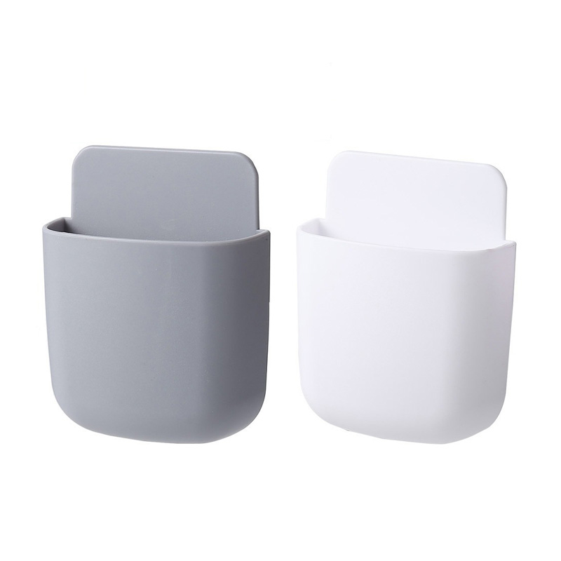 Caja de almacenamiento montada en la pared, soporte para enchufe de teléfono móvil, estante, organizador de almacenamiento con Control remoto, estuche para aire acondicionado y TV