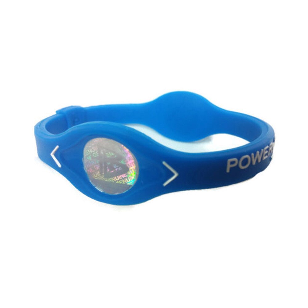 25# Power Energy Bracelet Sport Wristbands Balance Ion Magnetic Therapy Silicone Women Men Sport Wristbands Equipment: Blue