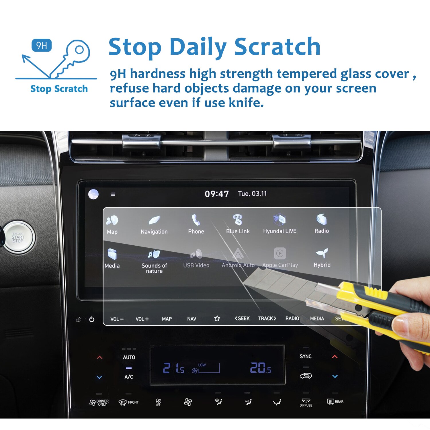 Lfotpp Auto Screen Protector Voor Tucson NX4 10 Inch Voertuig Gps Navigatie Touch Center Display Auto Interieur Accessoires