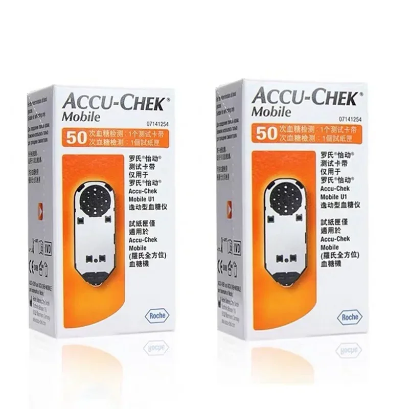 AccuChek Mobile Blood glucose Meter Test Strips Accu Chek Diabetic Glucose Blood Suger Meter 1 order Home self-service Cassette!: Red