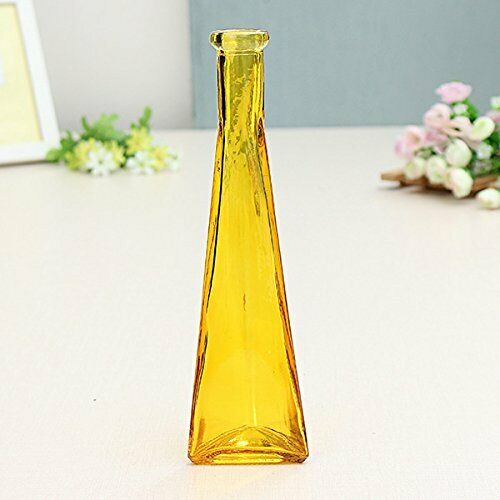 Kleur Clear Mini Glazen Vaas Zakkz Bloem Fles Glas Ornamenten Bloem Regelen Home Decor: Yellow
