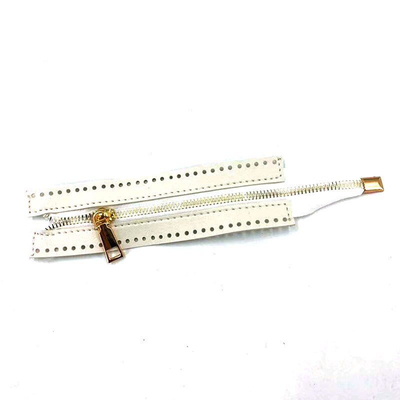 1PC Custom DIY Zipper For Woven Bag Hardware PU Leather Zipper Sewing Accessory 18cm Metal Zipper for Clothes Shoes: White