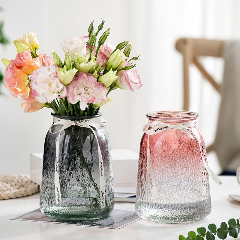 Machepot-jarrón de cristal con degradado para decoración del hogar, maceta creativa para flores, vasos para plantas, mesa y Escritorio