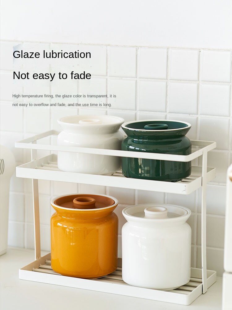 Ceramic Sealed Can Household Coffee Bean Storage Jar Sealed Kitchen Sauce Preservation Seasoning Salt Sugar Container