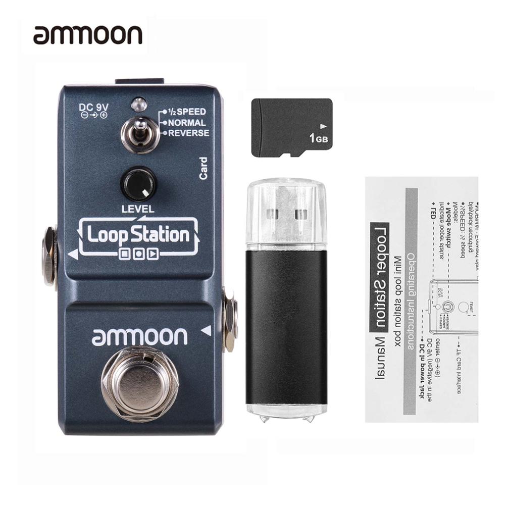 ammoon POCK LOOP Looper Guitar Effect Pedal 11 Loopers Pedal Loop Electric Guitar Pedal Reverse True Bypass Guitar Accessories: Loop Station Grey