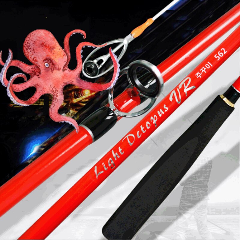 Canne à pêche Spinning ou Casting, pour calmar, seiche, 1.68 ou 1.8m, 2 sections, m/H, Action rapide, pour bateau, eau salée