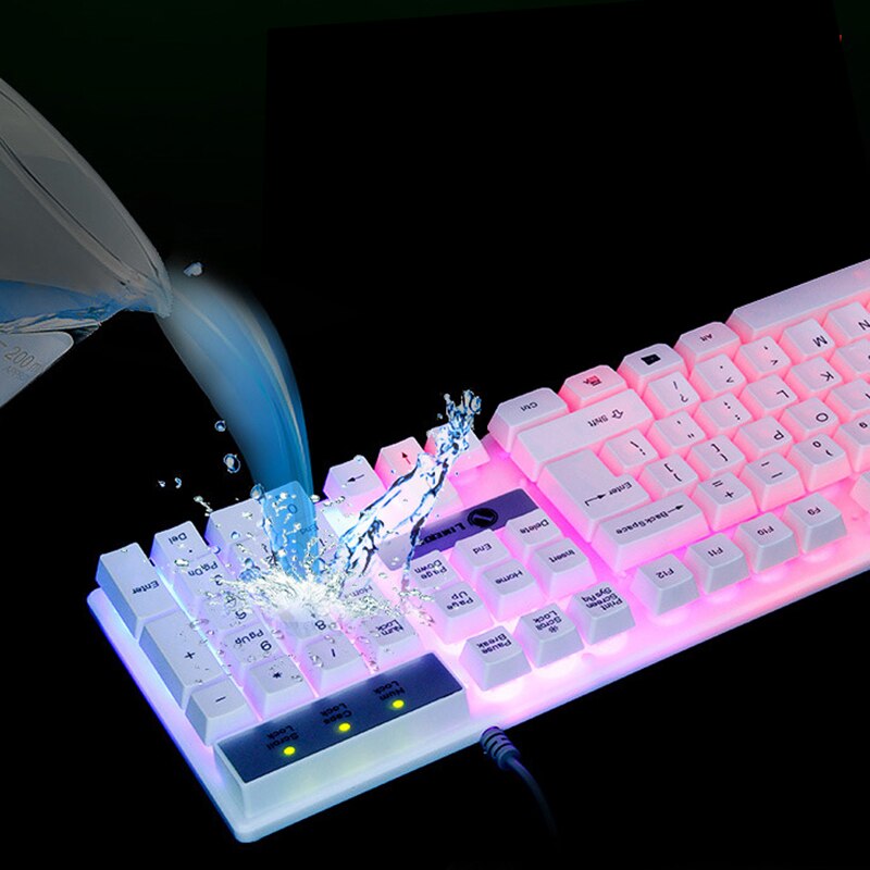 7 Color Backit Wired Keyboard and Mouse 1600dpi Office Gaming 104 Keys USB Keyboard for PC Computer a Set Mice and Keyboard