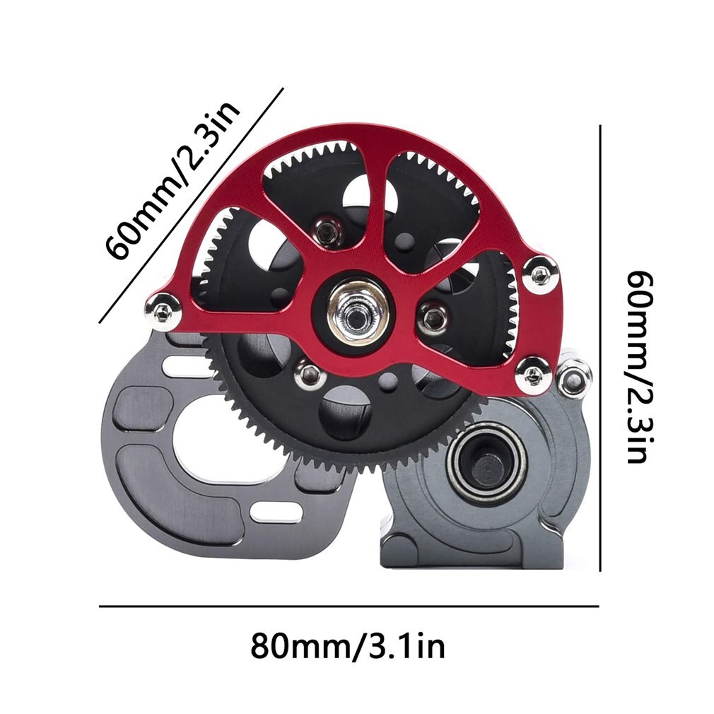 Rc Auto Metalen Versnellingsbak Transmissie Met Motor Gear/Beschermhoes Voor 1/10 Rock Crawler SCX10 Vrachtwagen Upgrade Onderdelen