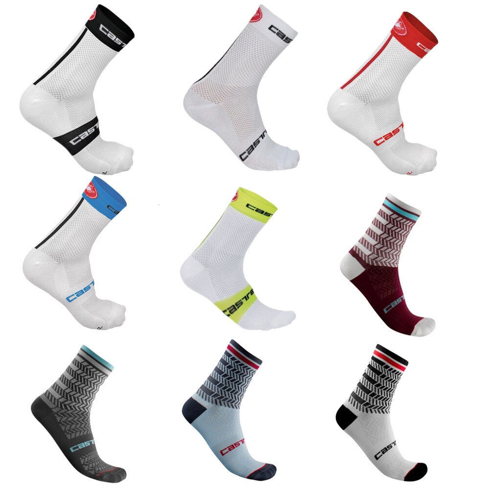 Fietsen Sokken Eenvoudige Multicolor Sport Ademend Deodorant Mannen Vrouwen Fiets Sokken Calcetines Ciclismo