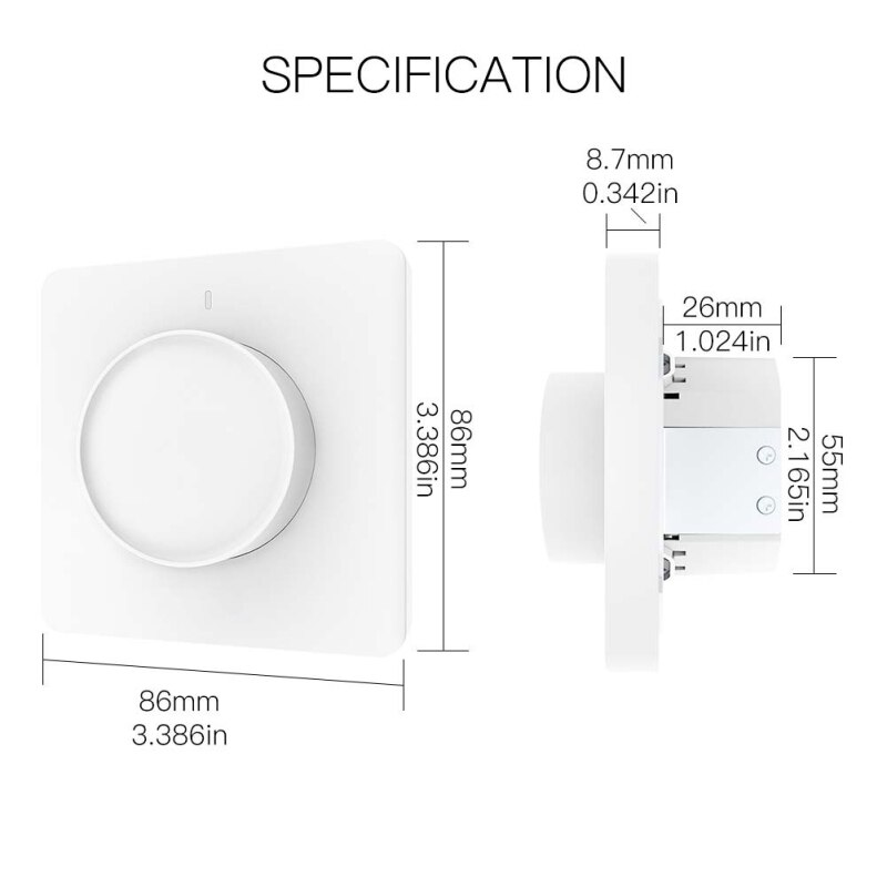 WiFi Smart Rotary/Touch Light Dimmer Switch Smart Life/Tuya APP Remote Control Works With Alexa Google Voice Assistants EU
