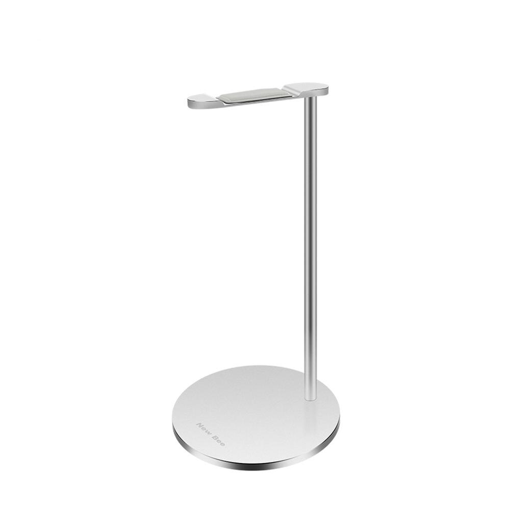 Desktop Hanging Earphone Holder, Earphone Holder Bracket, Aluminum Earphone Holder Base, Office, With Non-Slip Flexible Headrest: silver