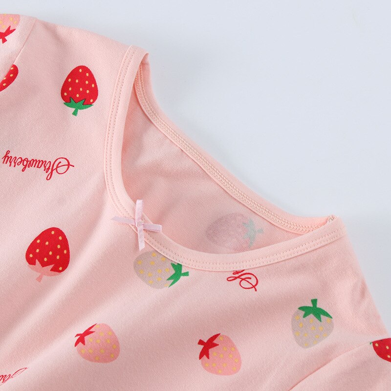 Chemise de nuit d'été longue pour filles, pyjama, en coton doux, mignon, 2-12 ans, vêtements de nuit pour filles