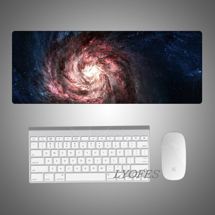 Gaming Desk Pads Cute Desk Mats Deskpad Starry Sky Kawaii Mouse Pad Large for Office Computer Keyboard Writing Desk Mat: 800x300x2mm 08