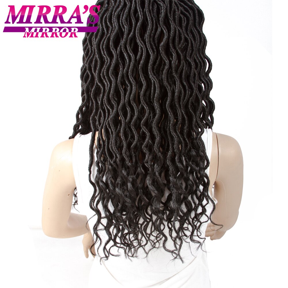 Mirra's Mirror 18" Goddess Faux Locs Crochet Hair Black Crochet Braids Synthetic Braiding Hair Extensions 24 Strands