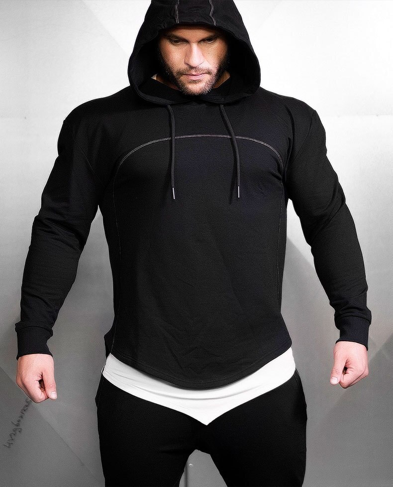 Chaqueta deportiva con capucha para hombre, sudadera para correr, sudadera de algodón para gimnasio, ropa deportiva de entrenamiento, sudaderas con capucha de entrenamiento para culturismo