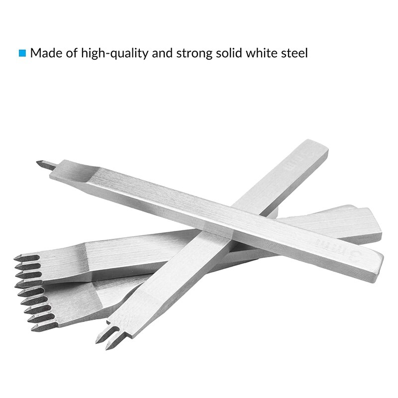 Herramienta de costura de cuero, cincel para cuero, 1/2/4/6 puntas, para costura artesanal, cincel de cuero (3mm), 4 Uds.