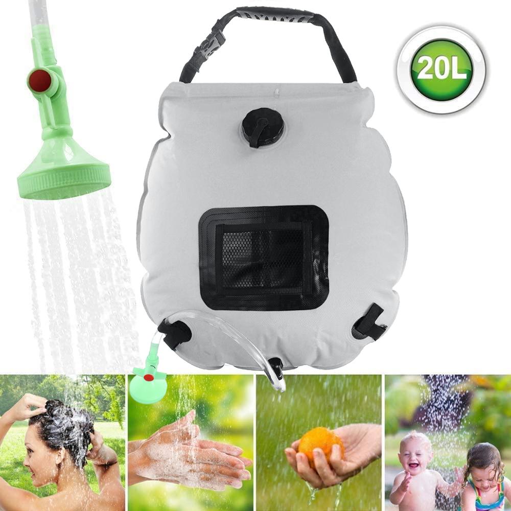 20L Draagbare Outdoor Solar Douche Zak Kamp Douche Bag Outdoor Met Douchekop