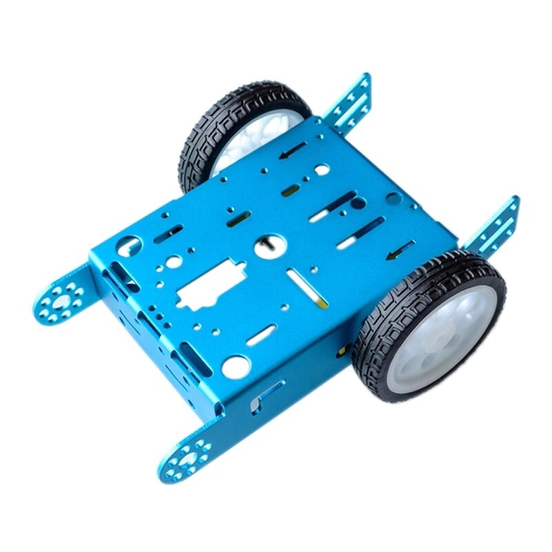 Mini omni hjul 3wd smart robot bil chassis kit med metalplade tt motor til arduino microbit diy legetøj: Hvid