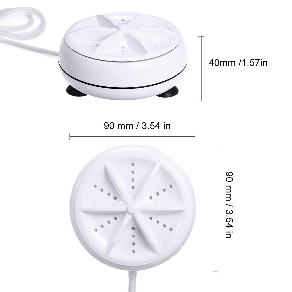2 in 1 Portable Mini Washing Machine Ultrasonic Washer with USB Cable Convenient Cleaning for Travel Business Trip