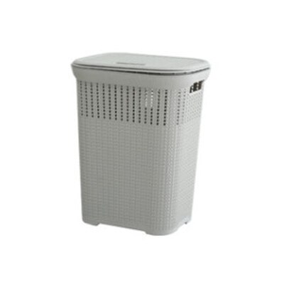 Ekstra stor hæmmer plast vasketøjskurv vasketøj spand snavset tøj pincet rotting husholdning badeværelse beskidt tøj opbevaring: Grå